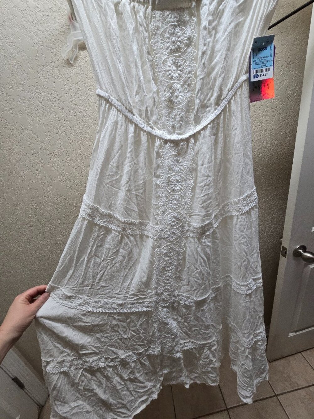 White strapless dress